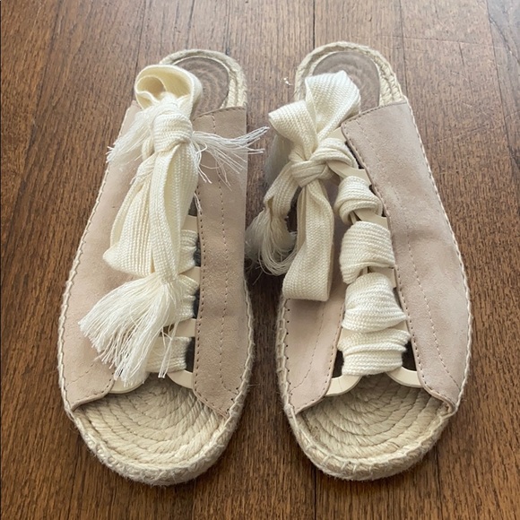 Chloe pink tie front espadrille - Picture 1 of 5